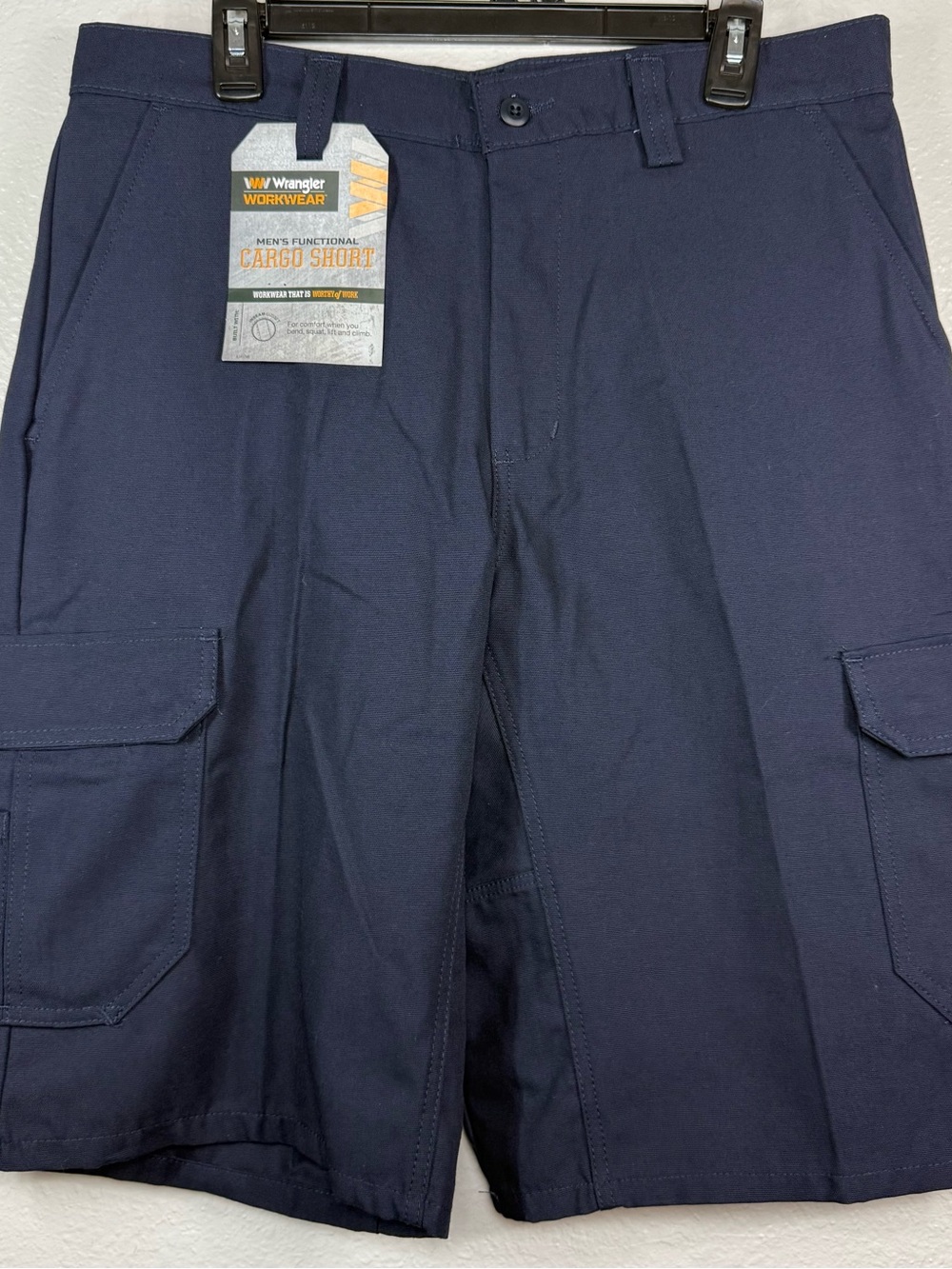 Wrangler Workwear Cargo Shorts Size 34x12 Dark Navy Blue